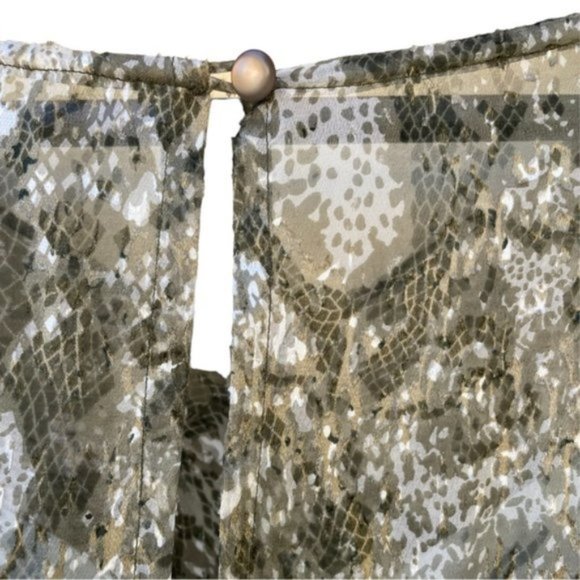 James Reva Women's Size Med Flowy Python Print 3/4 Sleeve Shift Dress Sz M - Picture 5 of 10